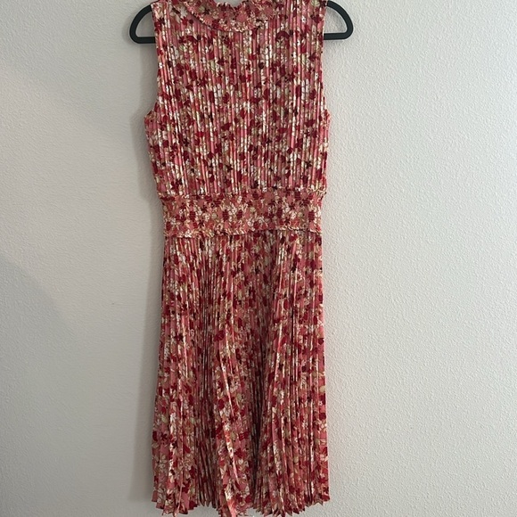 Nanette Lepore Pleat Floral Smocked Midi Dress Size 12 - Picture 5 of 11